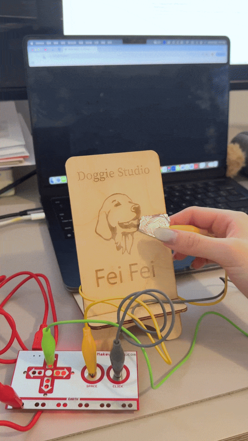 This setup let me control visuals by tapping copper paths on paper. It felt like drawing that reacts.